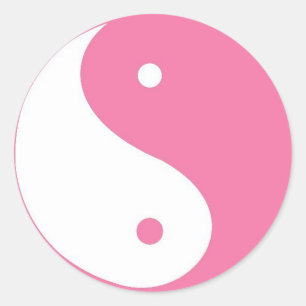 Gullig rosa Yin Yang klistermärke