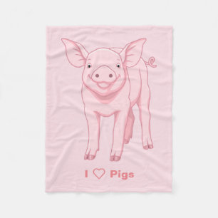 Gullig rosababyPiglet Fleecefilt