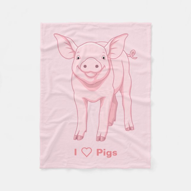 Gullig rosababyPiglet Fleecefilt (Framsidan)