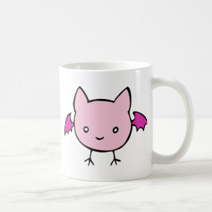 Gullig rosafladdermöss kaffemugg
