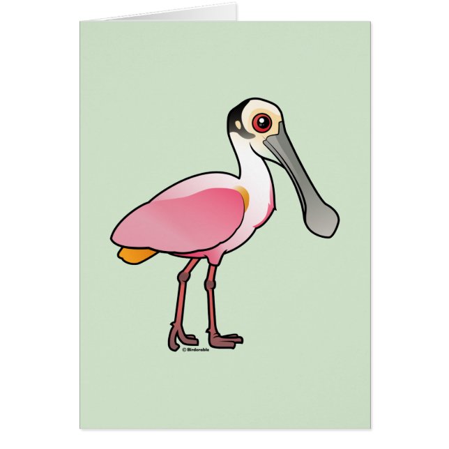 Gullig Roseate Spoonbill Hälsningskort (Framsidan)