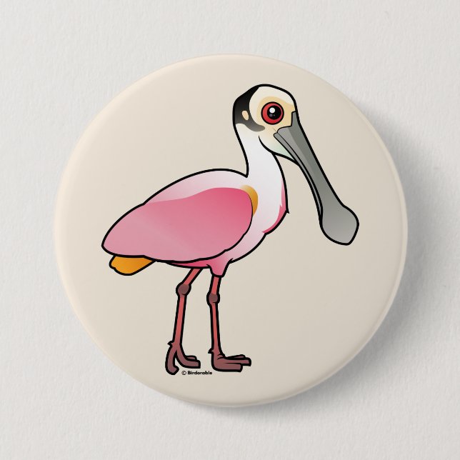 Gullig Roseate Spoonbill Knapp (Framsida)
