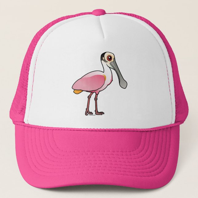 Gullig Roseate Spoonbill Truckerkeps (Framsida)