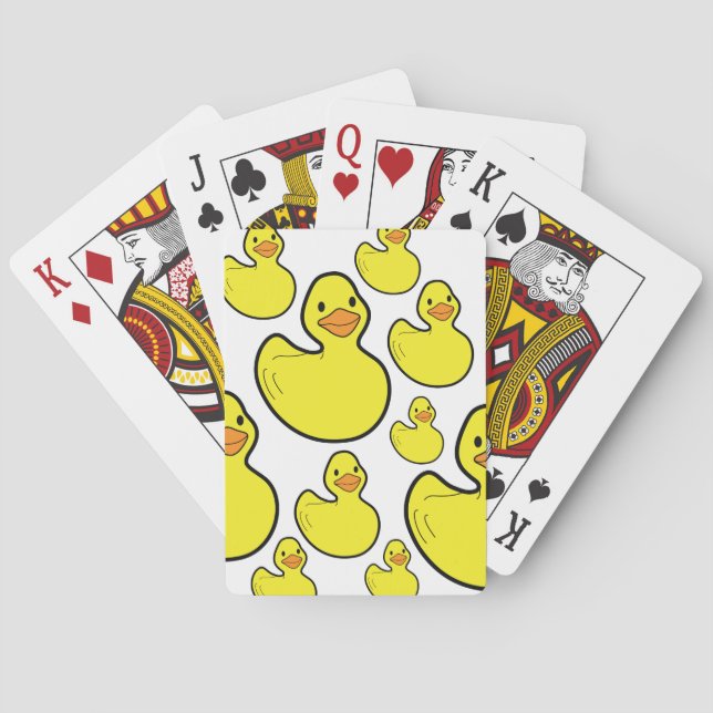 Gullig rubber anka som leker kort casinokort (Baksidan)