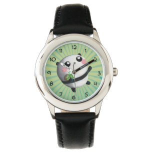 Gullig rundaPanda Armbandsur
