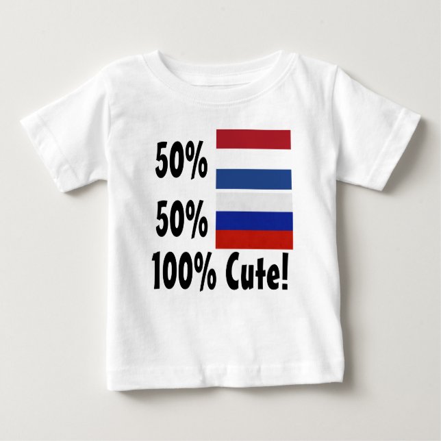Gullig ryss 100% för 50% holländare 50% t-shirt (Framsida)