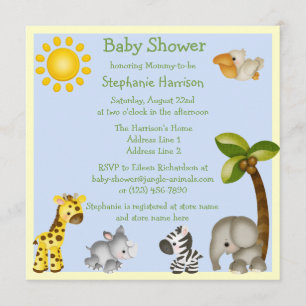 Gullig Safaridjurbaby shower Inbjudningar