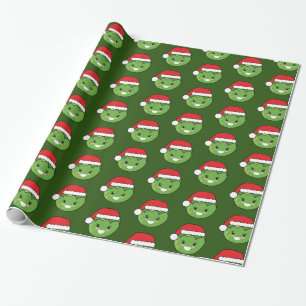 Gullig Santa för juljulafton som grodd slår in Presentpapper