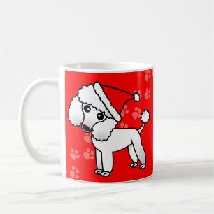 Gullig Santa för vitpudeltecknad hatt Kaffemugg