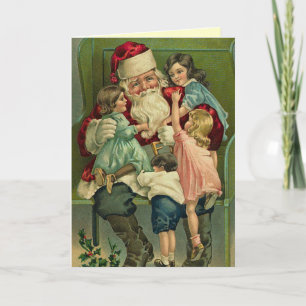 Gullig Santa julkort Helgkort