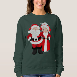 Gullig Santa och Fru Claus Semestra tröja