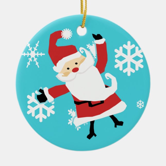 Gullig Santa prydnad Julgransprydnad Keramik (Framsidan)