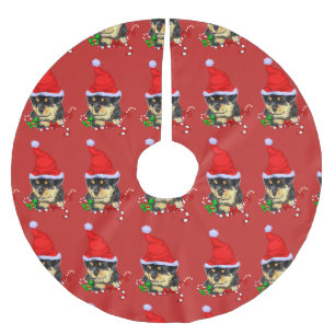 Gullig Santa valpRottweiler jul Julgransmatta Borstad Polyester