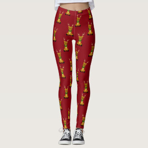 Gullig Scruffy julrendamasker Leggings