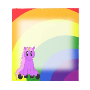 Gullig Scruffy Unicornanteckningsblock (rosor) Anteckningsblock