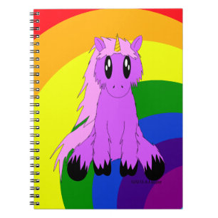 Gullig Scruffy Unicornanteckningsbok Anteckningsbok Med Spiral