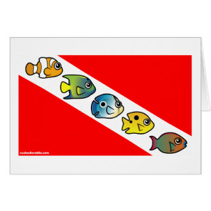 Gullig Scubadorable dykflagga Hälsningskort