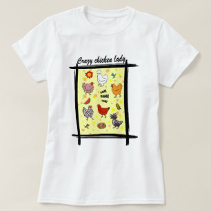 Gullig seamless hönamönstertecknad t-shirt