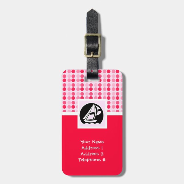 Gullig segling bagagebricka (Vertikal Framsida)