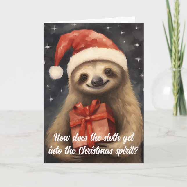 Gullig Sengångare Jultomte Julkort Kort (Framsida)