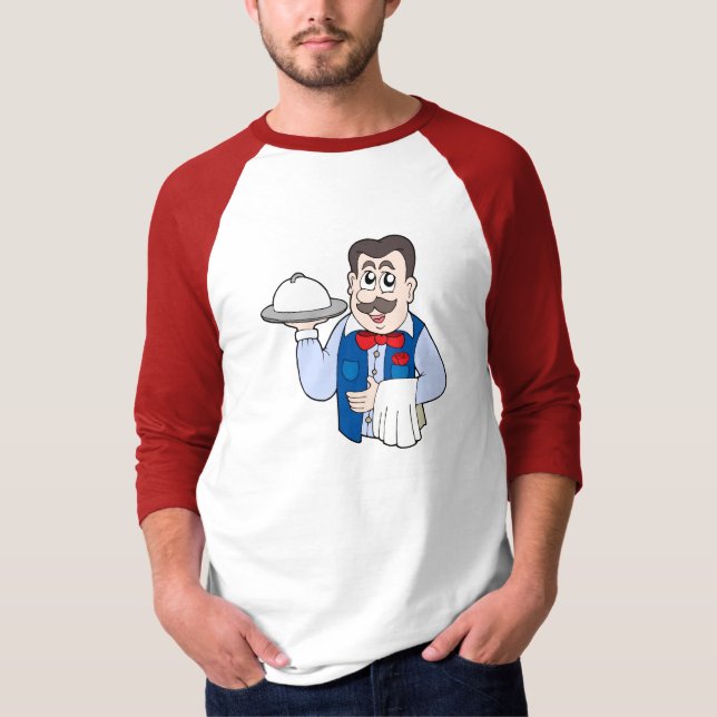 Gullig servitör med mål tee (Framsida)
