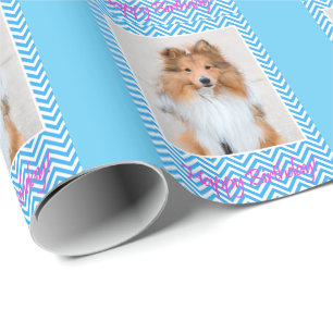 Gullig Sheltie Shetland Sheepdoggrattis på Presentpapper