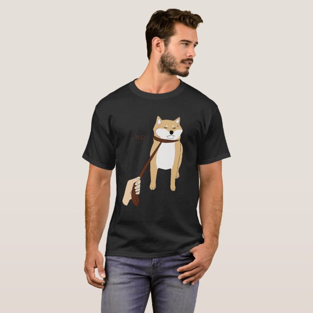 Gullig Shiba Inu skjorta Nope T-shirt (Hel framsida)
