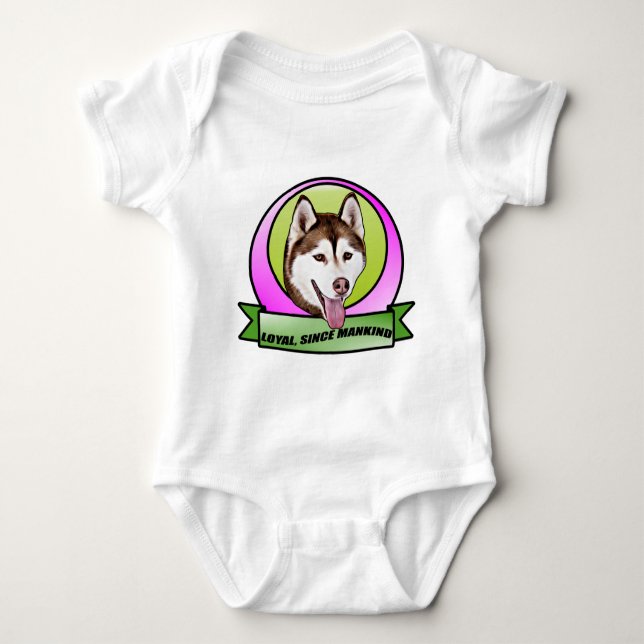 Gullig siberian huskyhund t shirt (Framsida)