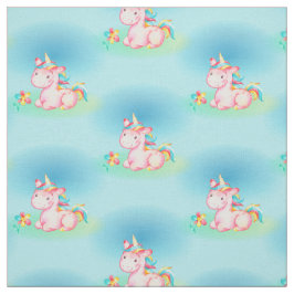 Gullig sittande lite rosa Unicorn Tyg