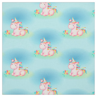 Gullig sittande lite rosa Unicorn Tyg