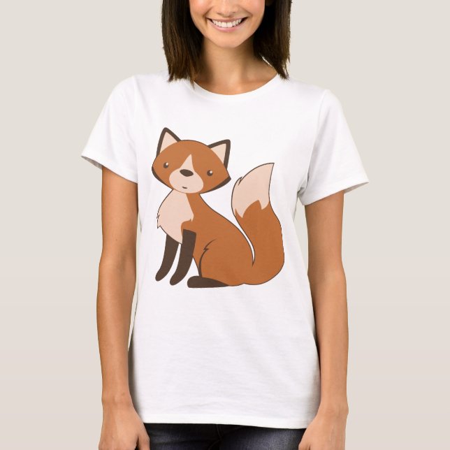 Gullig sittaräv t-shirt (Framsida)