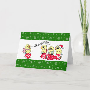 Gullig sjungande lovebird helgkort