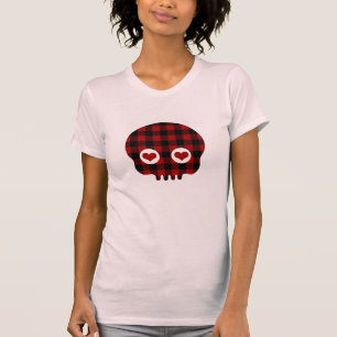 Gullig skalle för buffelpläd t shirt