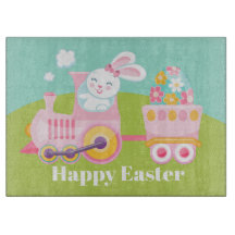 Gullig skärbräda för påskharetåghelgdag