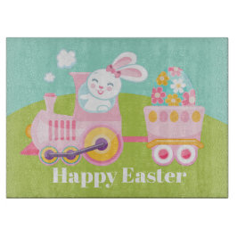 Gullig skärbräda för påskharetåghelgdag