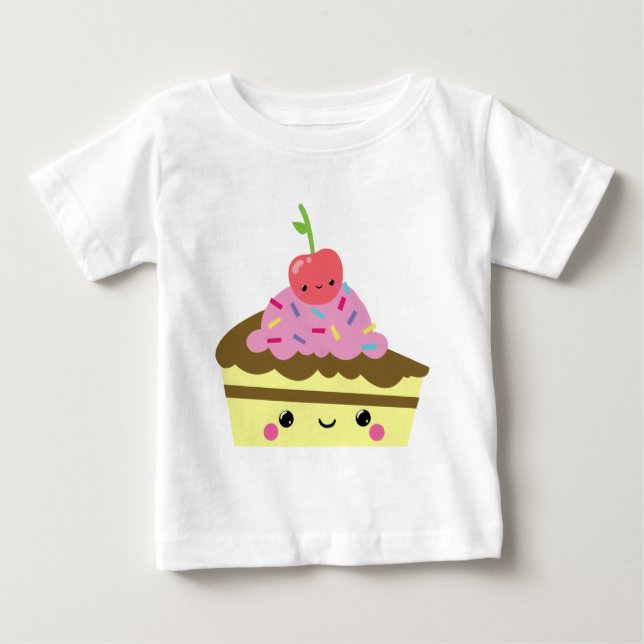 Gullig skiva av den Kawaii glasstårtan Tee (Framsida)