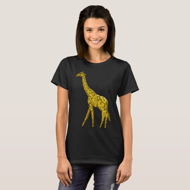 Gullig skjorta för giraff T för henne djur Tee (Hel framsida)