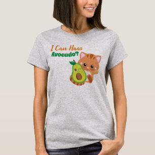 Gullig skjorta för kattungeavokadovits t shirt