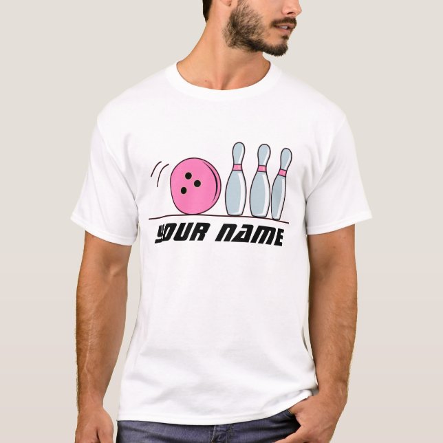 Gullig skjorta för personligbowlingutslagsplats tee shirt (Framsida)