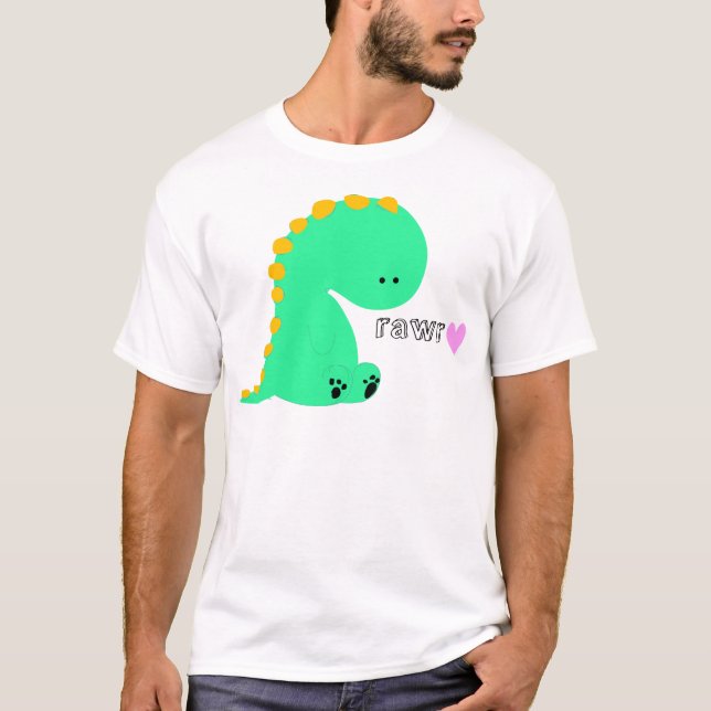 Gullig skjorta för RAWR-dinosaur T-shirt (Framsida)