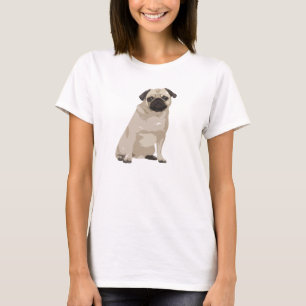 Gullig skjorta för tecknadmops T T-shirt