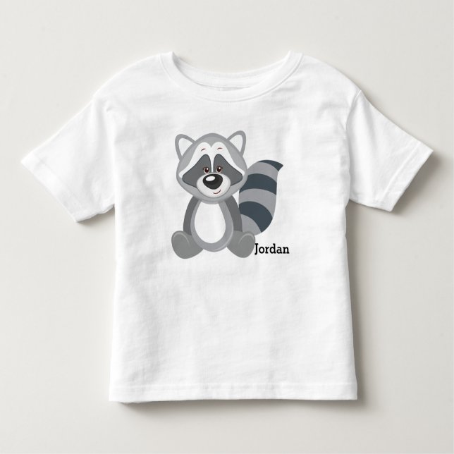 Gullig skogsmarkRaccoon för barn Tee Shirt (Framsida)