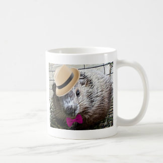 Gullig skogsmurmeldjurtecknad! kaffemugg