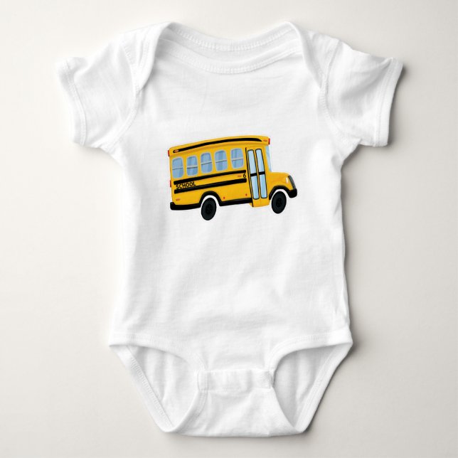Gullig skolbussbabyBodysuit T-shirt (Framsida)