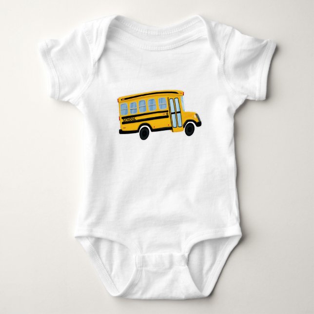 Gullig skolbussbabyBodysuit Tröja (Framsida)