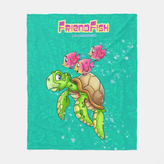 Gullig sköldpaddafilt fleecefilt (Framsidan)