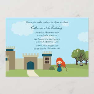 Gullig skotsk princessflick kalasinbjudan inbjudningar