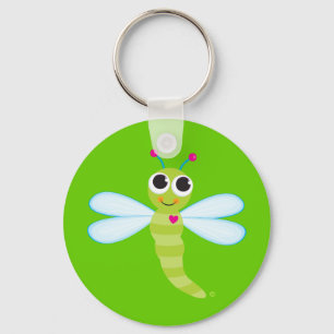 Gullig slända Keychain Nyckelring