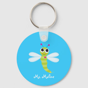 Gullig slända Keychain - personlig Nyckelring