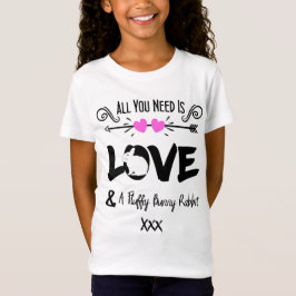 Gullig slogankärlek & fluffig graf för t-shirt